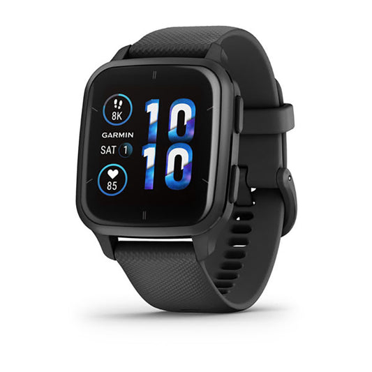 ساعة Garmin Venu Sq2 إصدار الموسيقى بسوار سيليكون أسود وشاشة كاملة