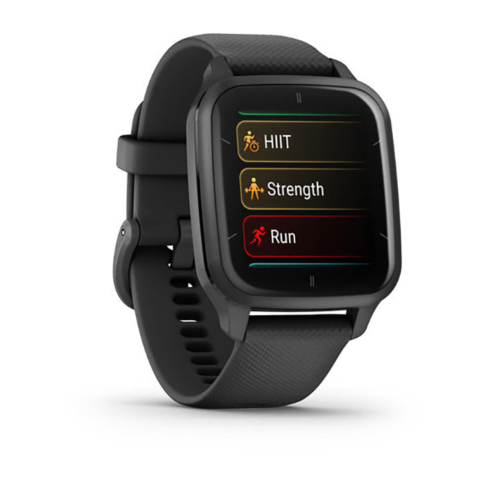 ساعة Garmin Venu Sq2 إصدار الموسيقى بسوار سيليكون أسود وشاشة كاملة