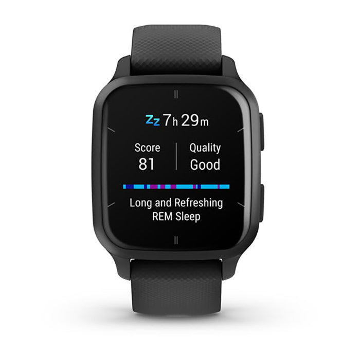 ساعة Garmin Venu Sq2 إصدار الموسيقى بسوار سيليكون أسود وشاشة كاملة