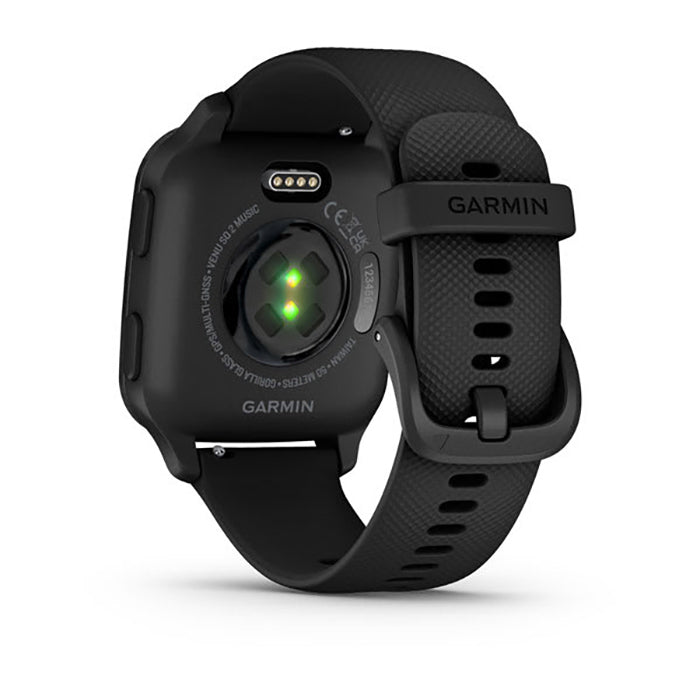 ساعة Garmin Venu Sq2 إصدار الموسيقى بسوار سيليكون أسود وشاشة كاملة