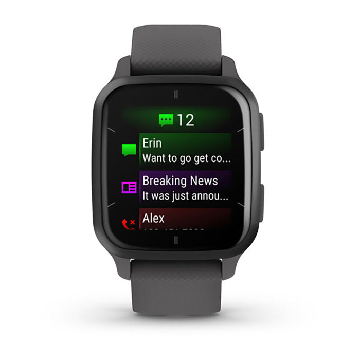 Garmin Venu Sq2 Slate Aluminium Bezel Grey Case Silicone Strap Full Display Watch