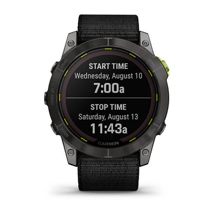 ساعة Garmin Enduro 2 Sapphire Carbon Gray DLC Titanium مع سوار Ultrafit أسود بشاشة كاملة