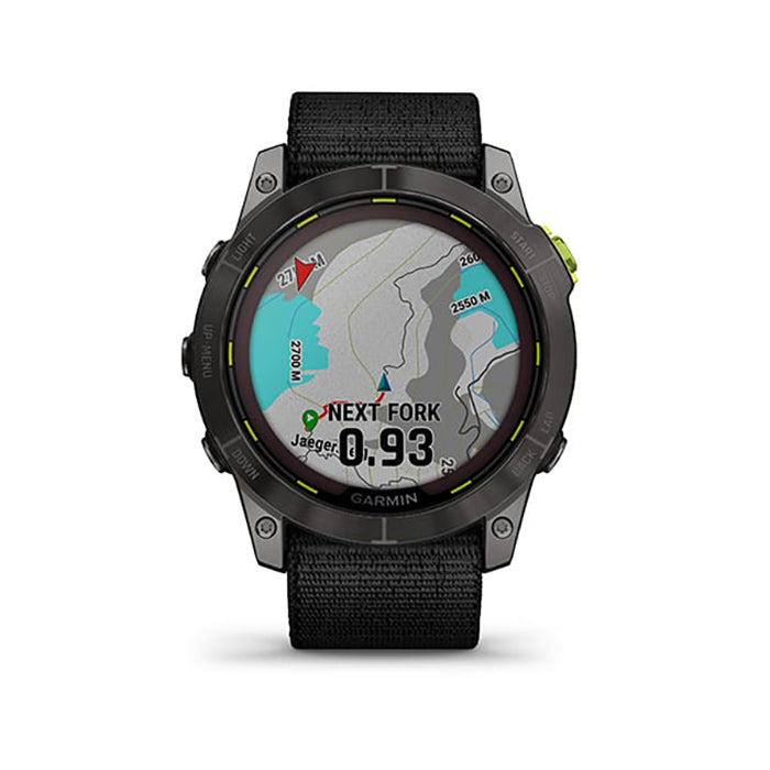 ساعة Garmin Enduro 2 Sapphire Carbon Gray DLC Titanium مع سوار Ultrafit أسود بشاشة كاملة