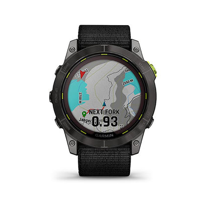 ساعة Garmin Enduro 2 Sapphire Carbon Gray DLC Titanium مع سوار Ultrafit أسود بشاشة كاملة