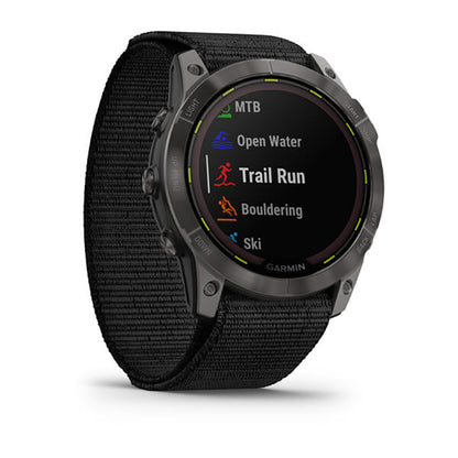 ساعة Garmin Enduro 2 Sapphire Carbon Gray DLC Titanium مع سوار Ultrafit أسود بشاشة كاملة