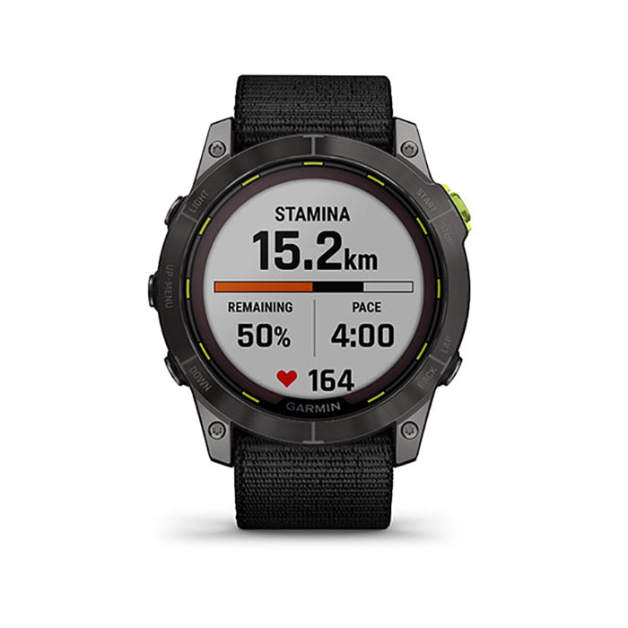 ساعة Garmin Enduro 2 Sapphire Carbon Gray DLC Titanium مع سوار Ultrafit أسود بشاشة كاملة