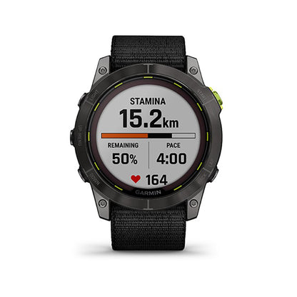 ساعة Garmin Enduro 2 Sapphire Carbon Gray DLC Titanium مع سوار Ultrafit أسود بشاشة كاملة