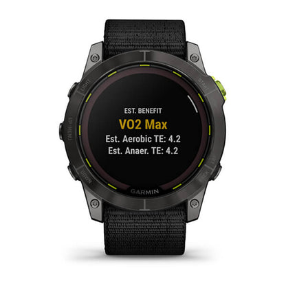ساعة Garmin Enduro 2 Sapphire Carbon Gray DLC Titanium مع سوار Ultrafit أسود بشاشة كاملة
