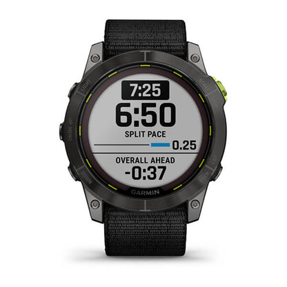 ساعة Garmin Enduro 2 Sapphire Carbon Gray DLC Titanium مع سوار Ultrafit أسود بشاشة كاملة