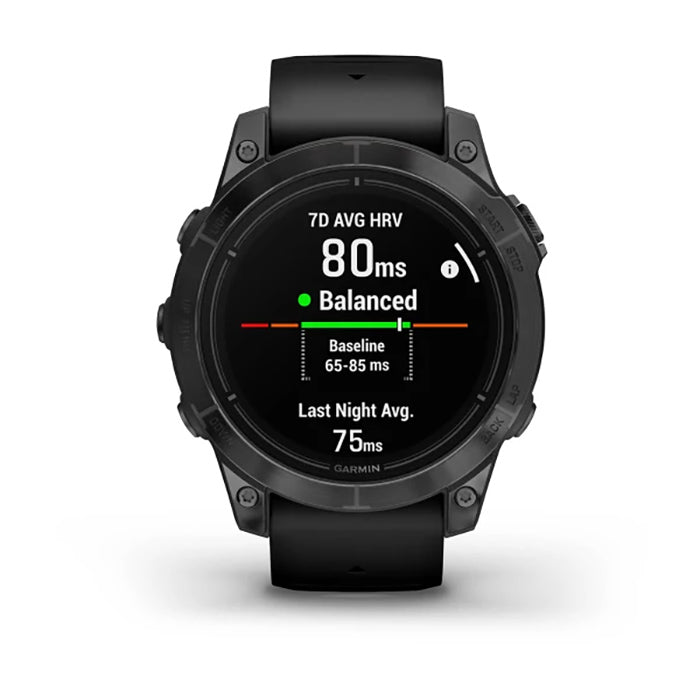 ساعة Garmin Epix Pro Gen 2 الإصدار القياسي، مقاس 47 مم، لون رمادي داكن، سوار سيليكون أسود، شاشة كاملة