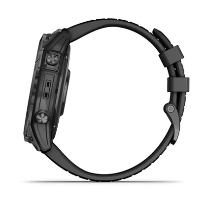 ساعة Garmin Epix Pro Gen 2 الإصدار القياسي، مقاس 51 مم، لون رمادي داكن مع سوار سيليكون أسود، شاشة كاملة