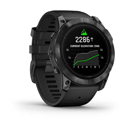 ساعة Garmin Epix Pro Gen 2 الإصدار القياسي، مقاس 51 مم، لون رمادي داكن مع سوار سيليكون أسود، شاشة كاملة