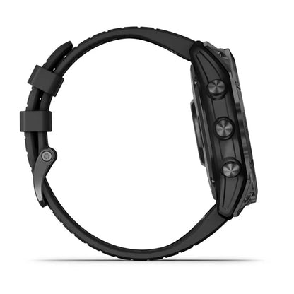 ساعة Garmin Epix Pro Gen 2 الإصدار القياسي، مقاس 51 مم، لون رمادي داكن مع سوار سيليكون أسود، شاشة كاملة