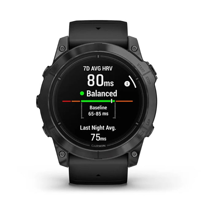ساعة Garmin Epix Pro Gen 2 الإصدار القياسي، مقاس 51 مم، لون رمادي داكن مع سوار سيليكون أسود، شاشة كاملة