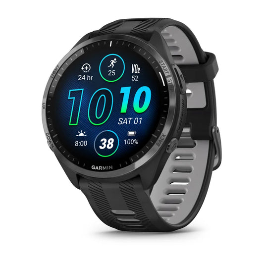 Garmin Forerunner 965 Carbon Grey Black Silicone Band Full Display Watch