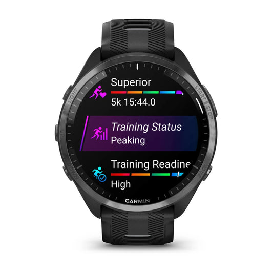 Garmin Forerunner 965 Carbon Grey Black Silicone Band Full Display Watch