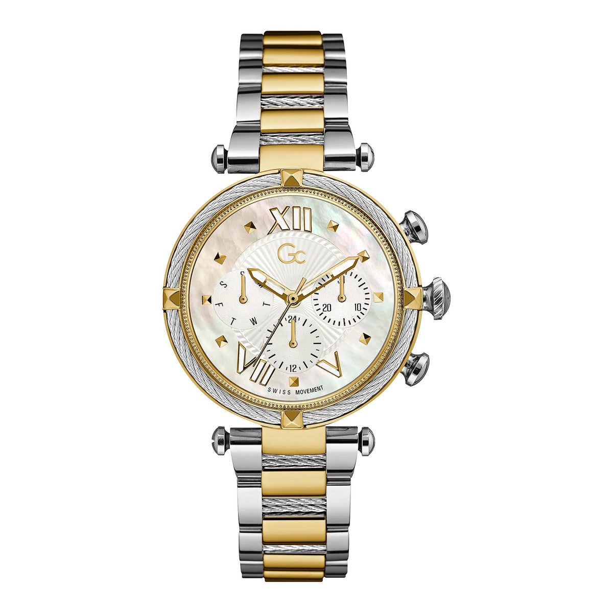 Gc Women's Watch Silver And Yellow Gold Tone Case Quartz