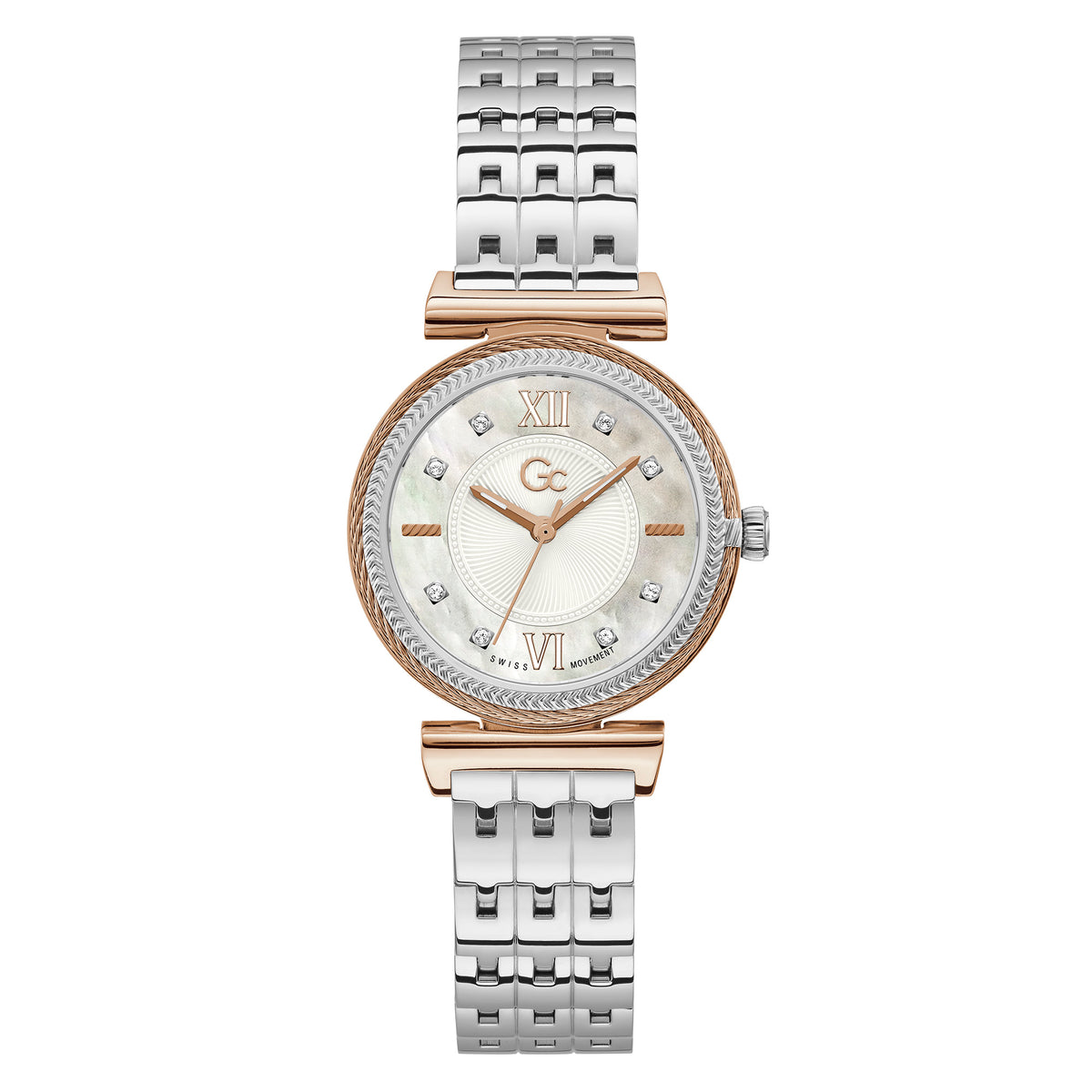 Gc Women's Watch Rose Gold Case Quartz