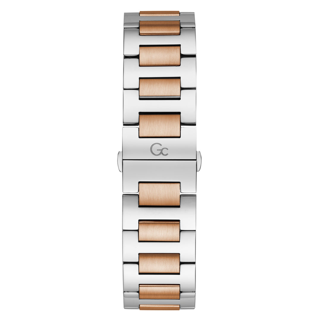 Gc Men's Watch Silver & Rose Gold Tone Case Quartz