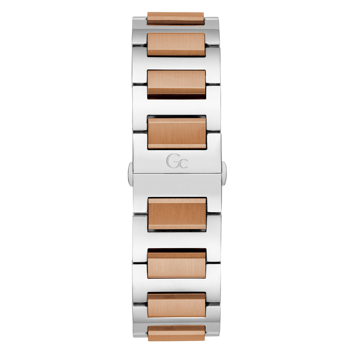 Gc Men's Watch Silver & Rose Gold Tone Case Quartz