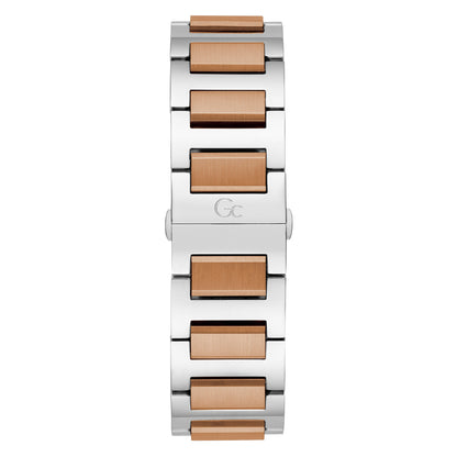 Gc Men's Watch Silver & Rose Gold Tone Case Quartz