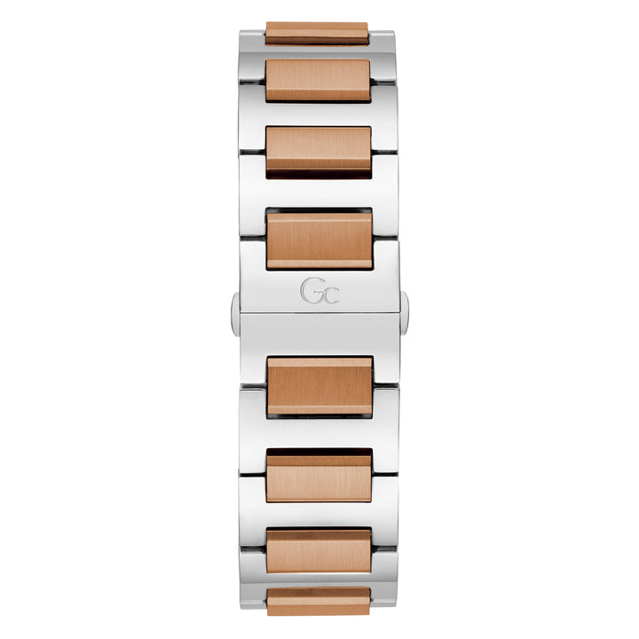 Gc Men's Watch Silver & Rose Gold Tone Case Quartz