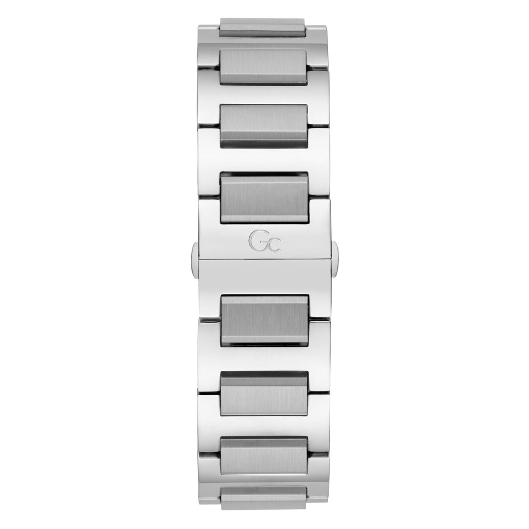 Gc Men's Watch Silver & Black Tone Case Quartz