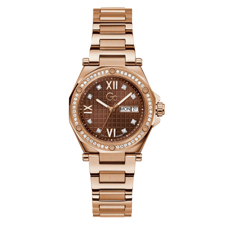 Gc Women's Watch Rose Gold Tone Case Quartz