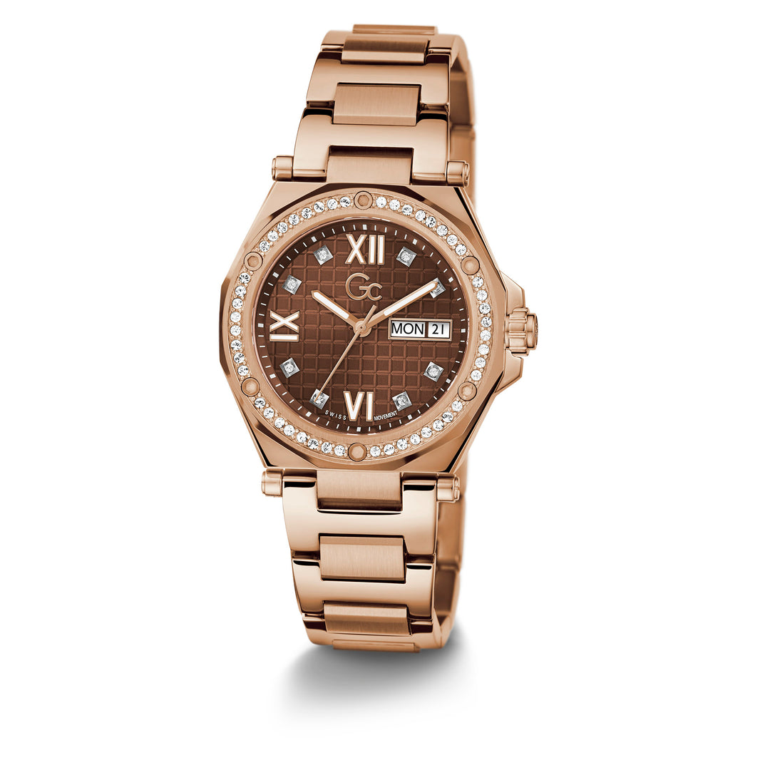 Gc Women's Watch Rose Gold Tone Case Quartz