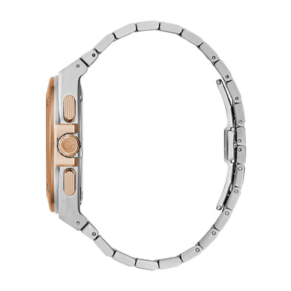 Gc Men's Watch Silver & Rose Gold Tone Case Quartz