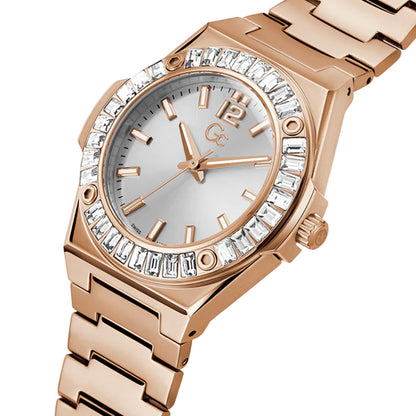 Gc Ladies Watch Rose Gold Tone Case Quartz