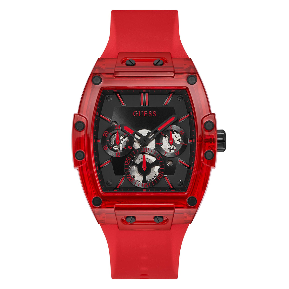 Guess Men's Watch Red Tone Case Quartz