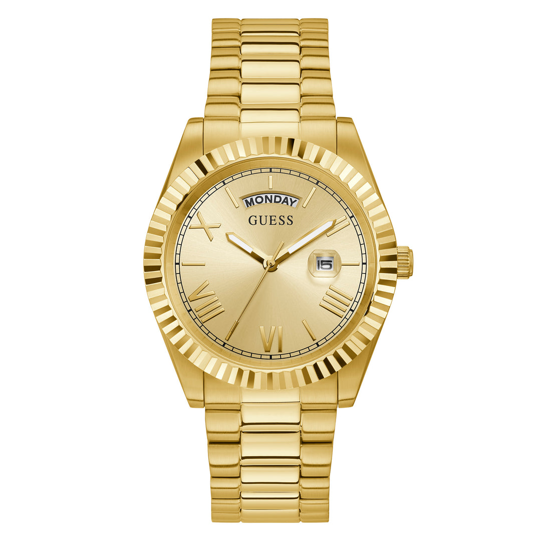 Guess Men's Watch Gold Tone Case Quartz