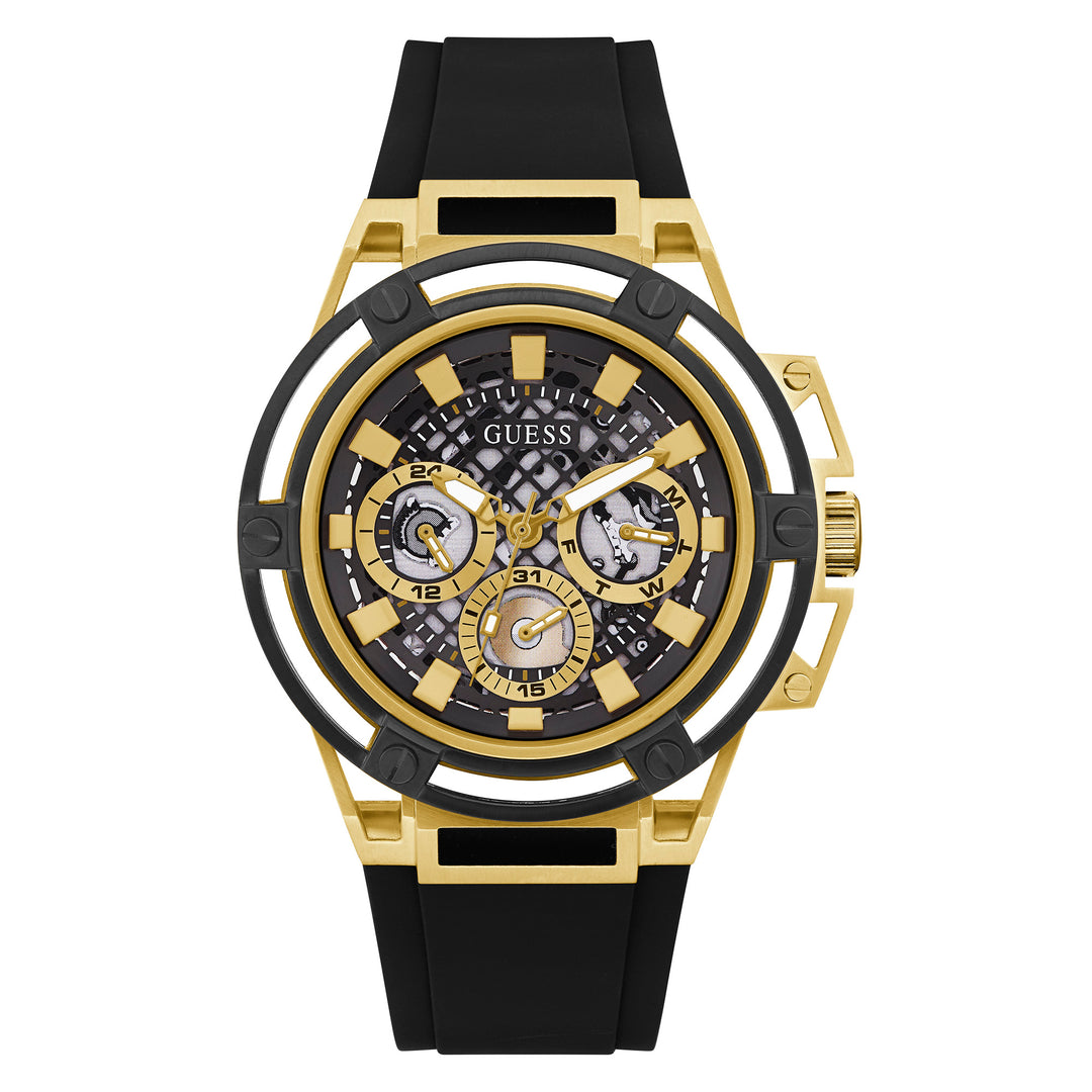 Guess Men's Watch Gold Tone Case Quartz