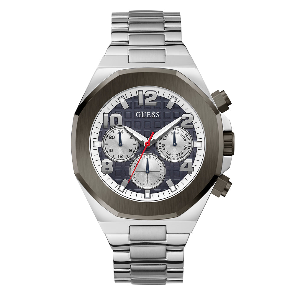 Guess Men's Watch Silver Tone Case Quartz