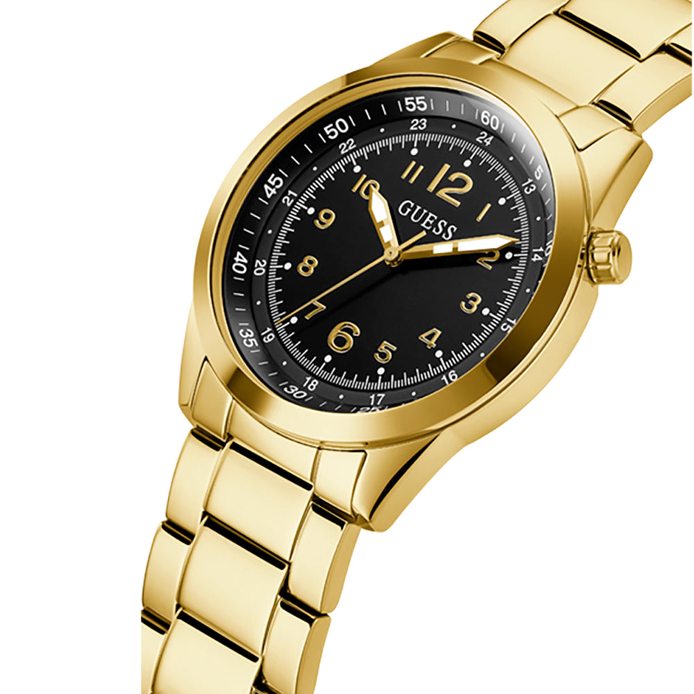 Guess Men's Watch Gold Tone Case Quartz