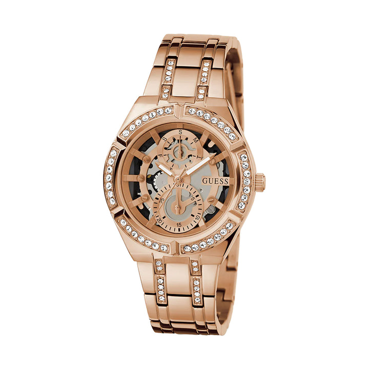 Guess Women's Watch Rose Gold Tone Case Quartz