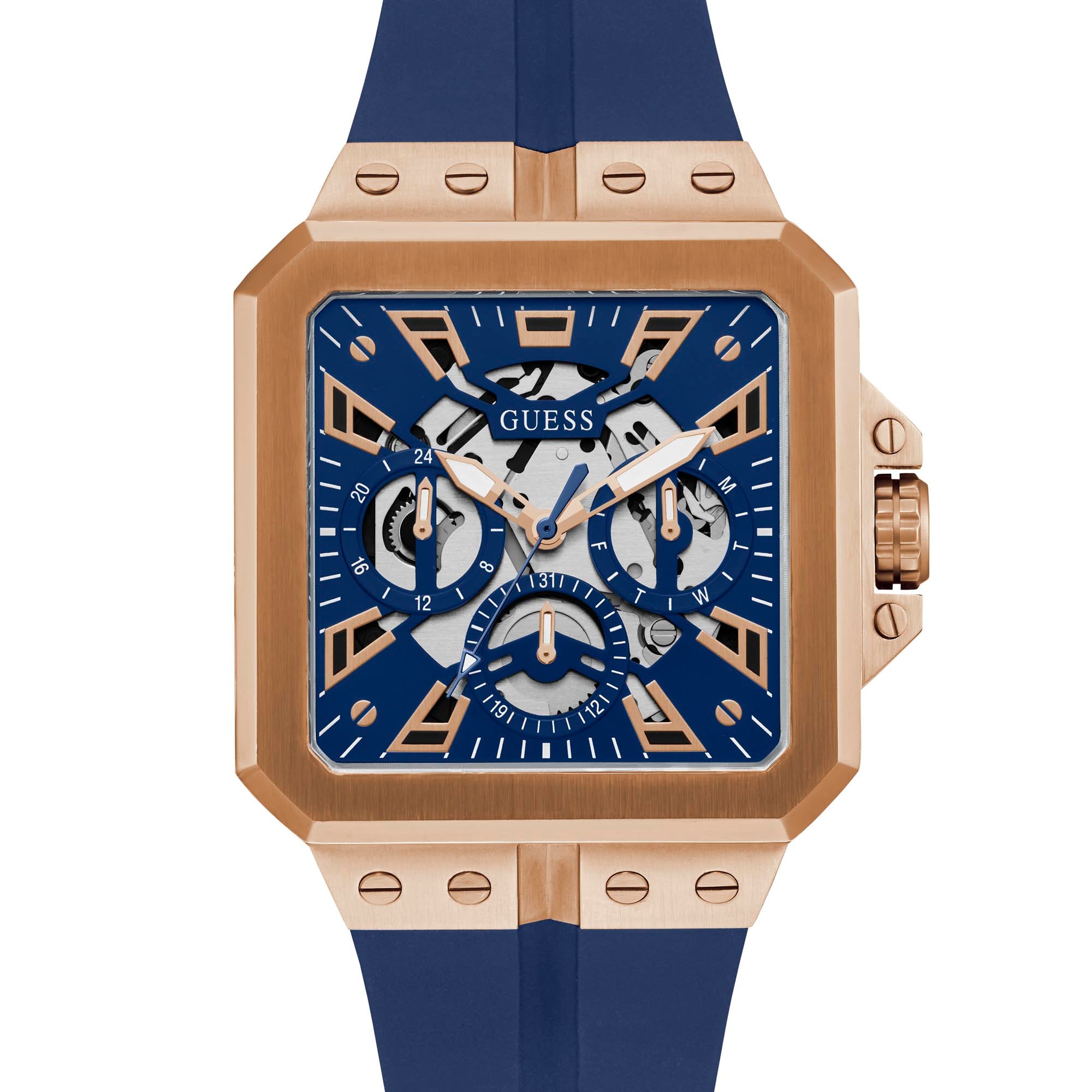 Guess watch blue online and gold