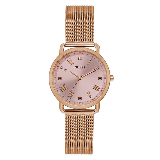 Guess Women's Watch Rose Gold Tone Case Quartz