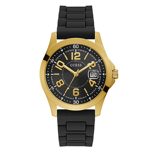 Guess Men's Watch Gold Tone Case Quartz