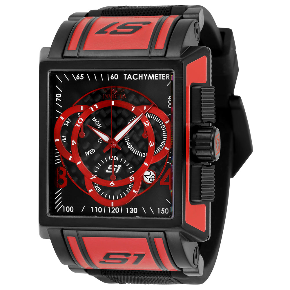 INVICTA S1 Rally Men's 44mm Stainless Steel Black + Red Black+Red dial Z60 Quartz
