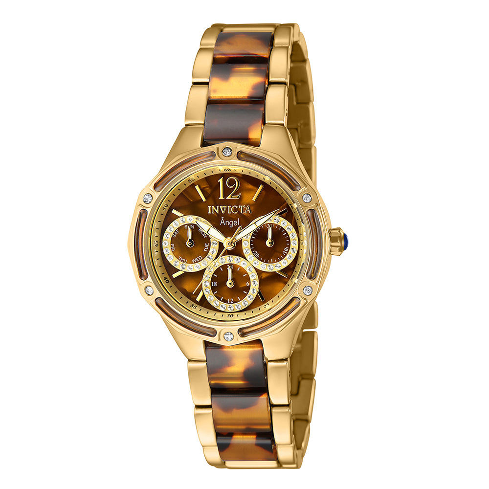 INVICTA Angel  Lady 35mm Stainless Steel Gold Brown dial VH63 Quartz