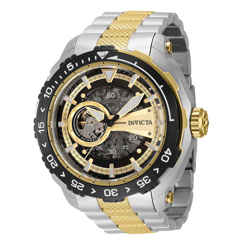 INVICTA Aviator Men's 51mm Stainless Steel Silver Black+Gold dial JSD-006ZY Automatic