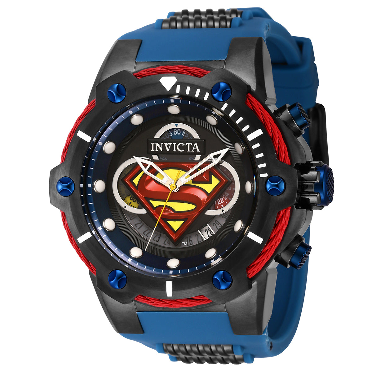 INVICTA DC Comics Men s 53mm Stainless Steel Gunmetal Black Blue