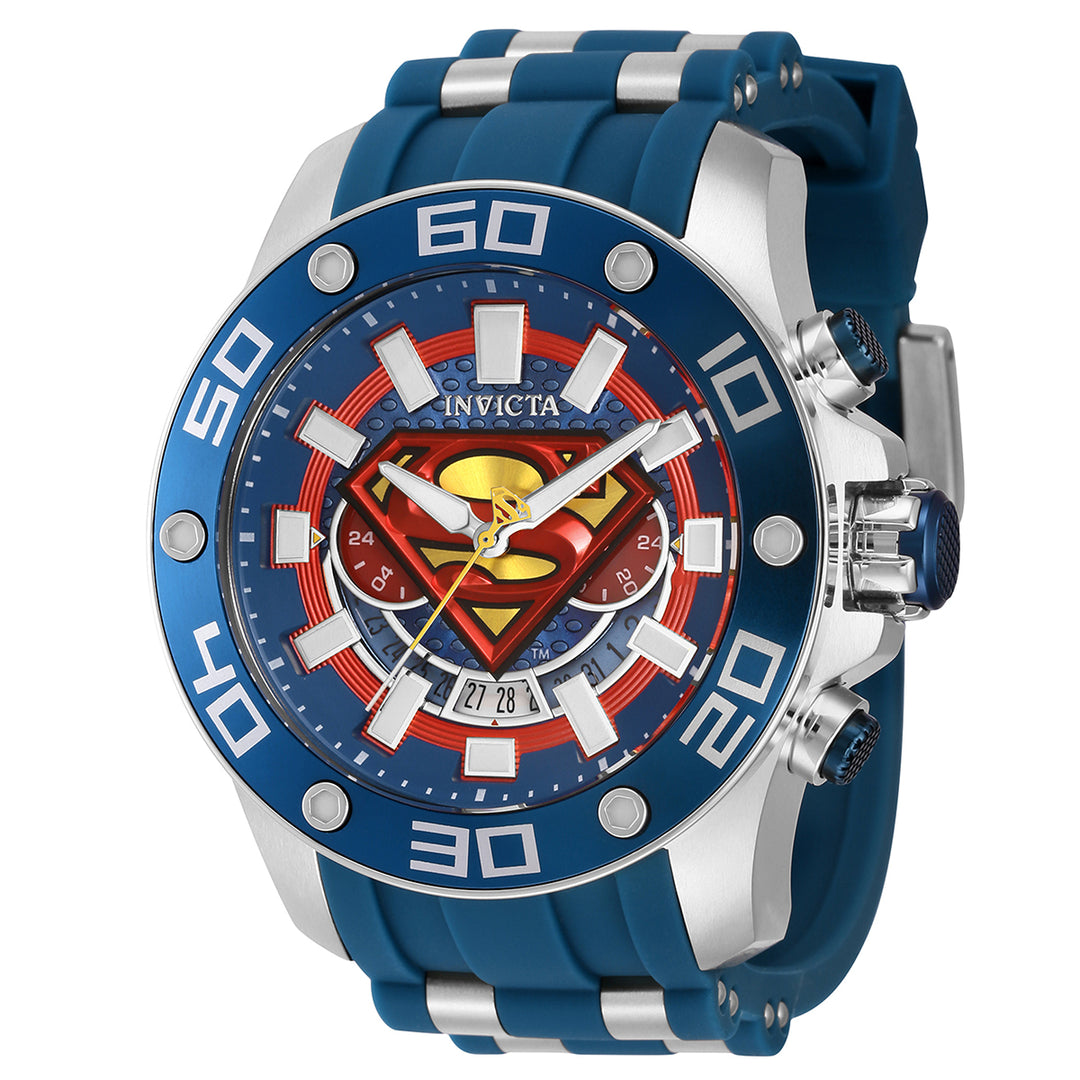 INVICTA DC Comics Men's 50mm Stainless Steel Steel Blue+Red+Yellow dial VD31 Quartz