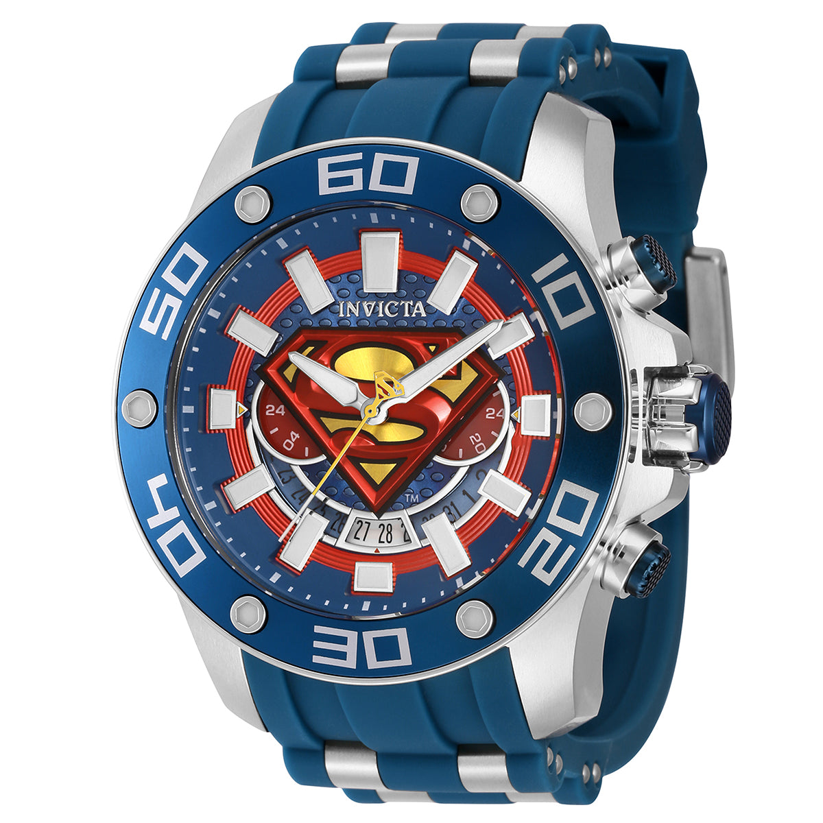 Invicta DC Comics Men's 50mm Stainless Steel Steel Blue+Red+Yellow dial VD31 Quartz