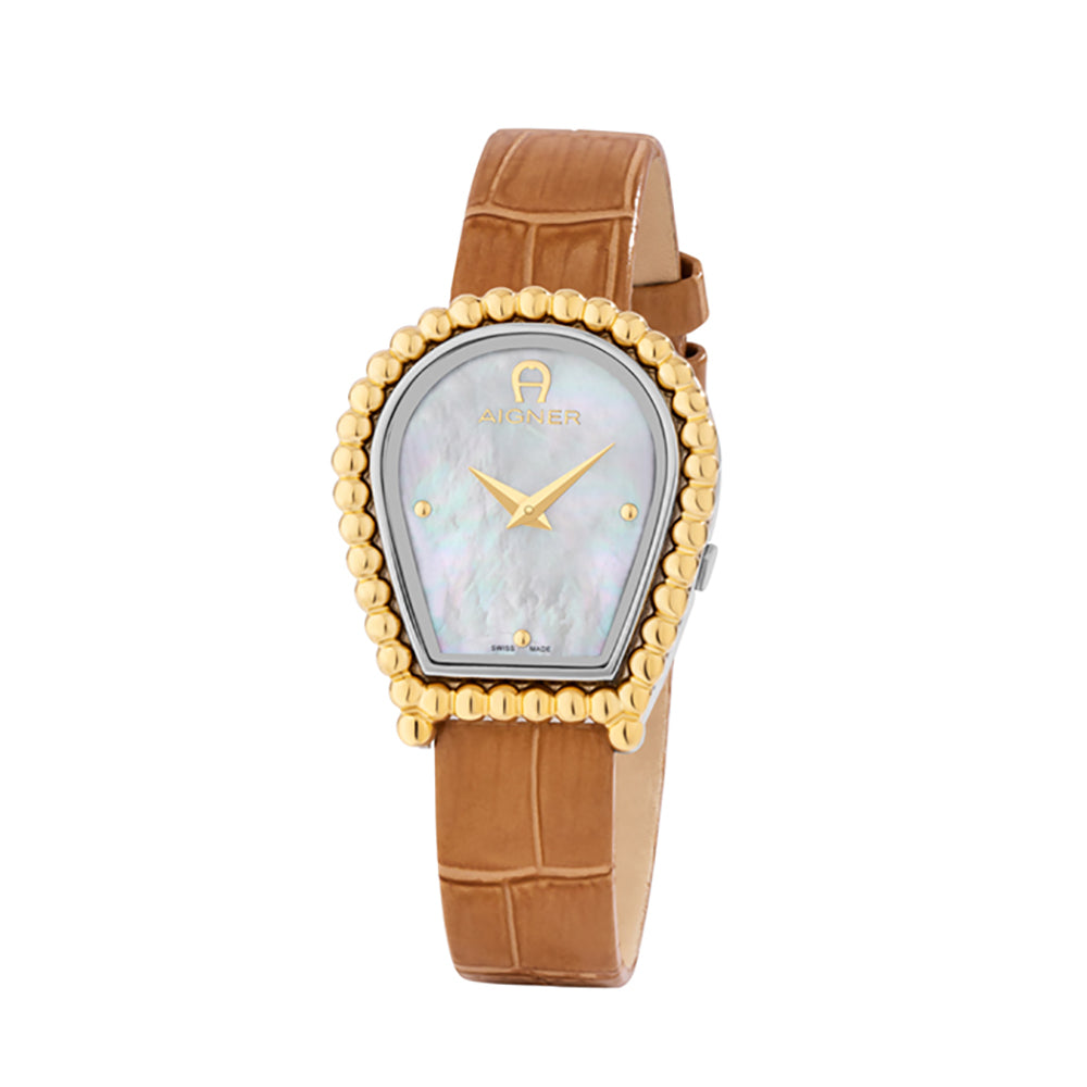 Aigner Novara Ladies Leather White Mop Dial Watch | Ma147202 | The Watch House. Shop at www.watches.ae Regular price AED 2625 . Online offers available.