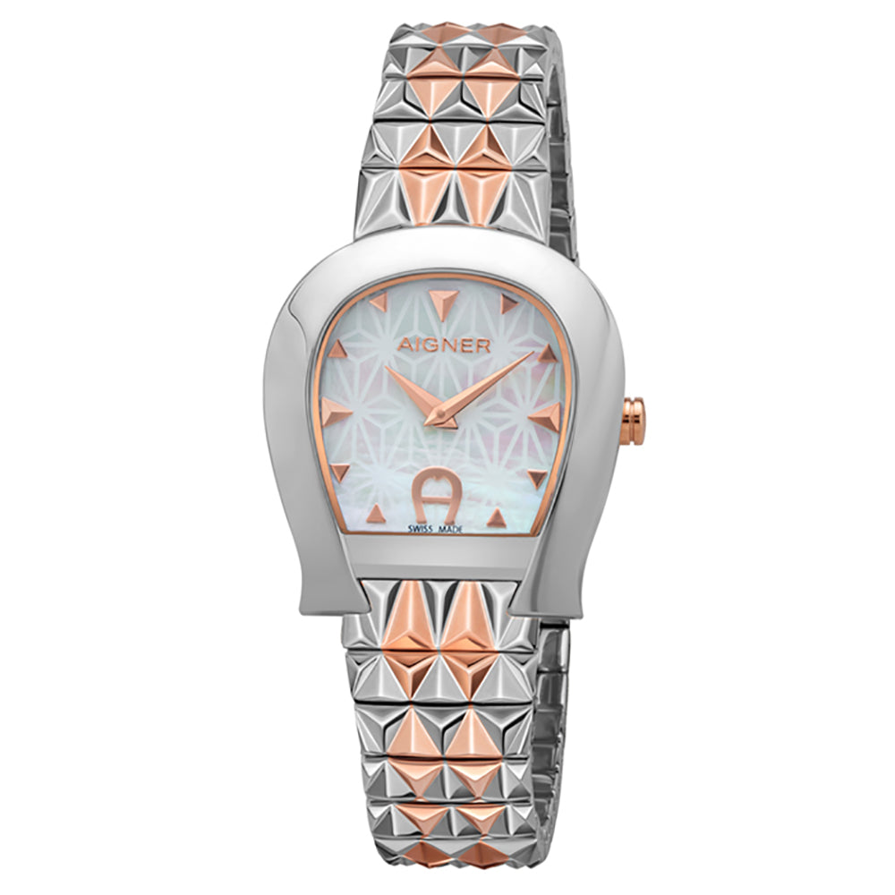 Aigner Carrara Ladies Steel Bracelet White Mop Dial Watch | Ma154204 | The Watch House. Shop at www.watches.ae Regular price AED 3375 . Online offers available.