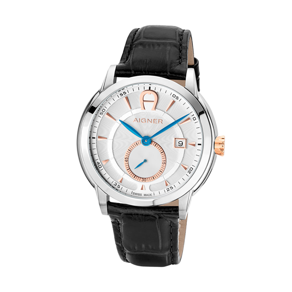 Aigner Portici Gents Leather Silver Dial Watch | Ma24041G | The Watch House. Shop at www.watches.ae Regular price AED 2000 . Online offers available.