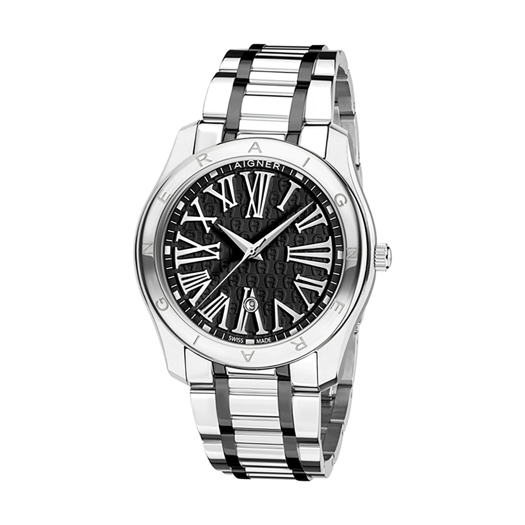 Aigner Lazio Ii Gents Steel Bracelet Black Dial Watch Ma32190L